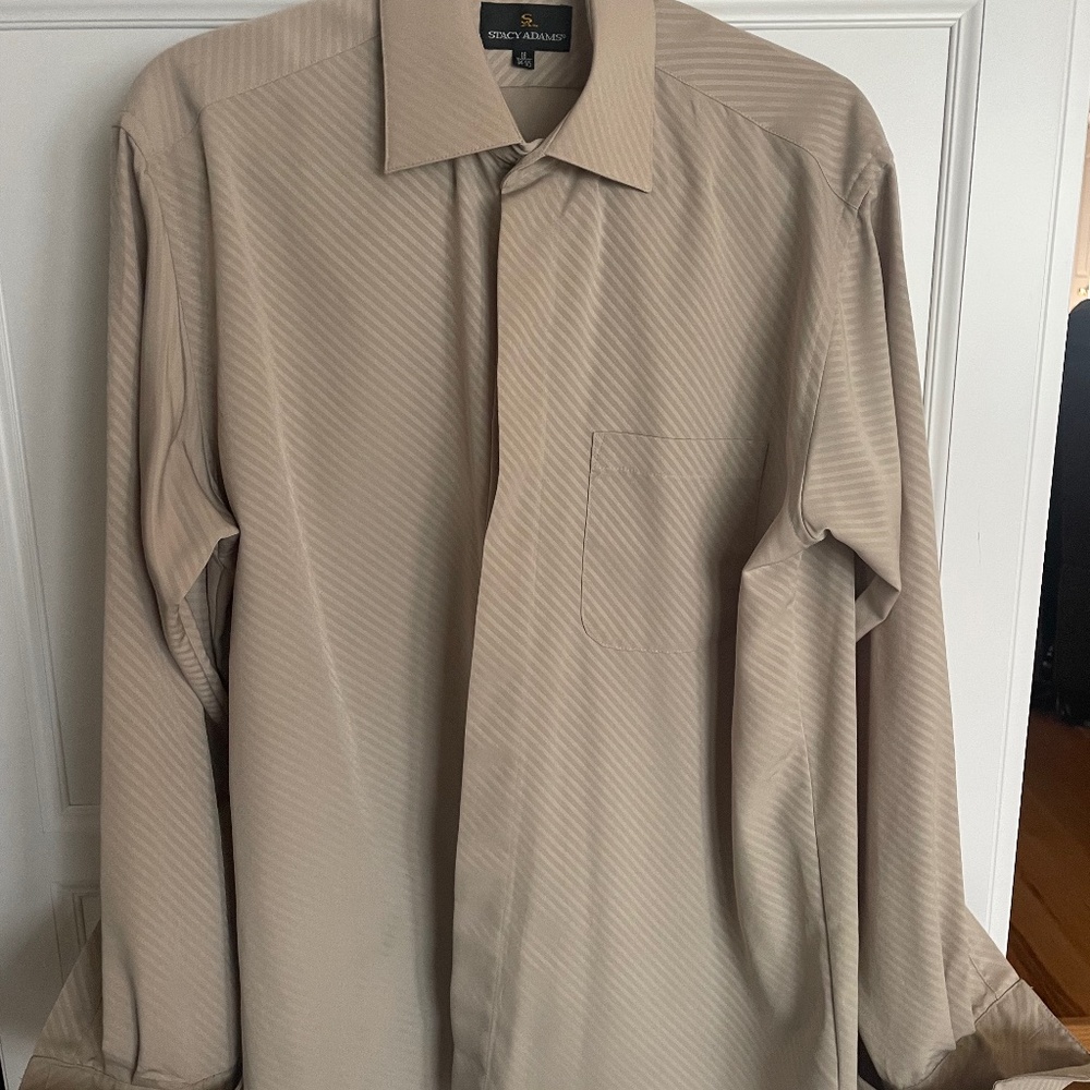 Stacy Adams Men’s button front dress shirt size 16, 34-35